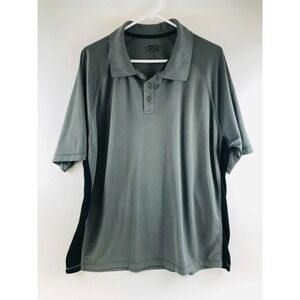 RW Rugged Wear Polo Shirt Men's Size XL Gray 1/4 Button Up Short Sleeve Quickdry